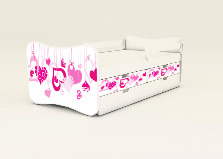 Detská posteľ s 2úložnými priestormi Srdiečka